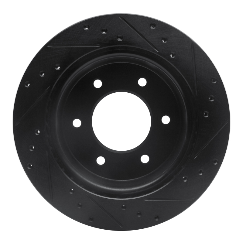 Ford Bronco Brake Rotor (1) - Rear Left - R1 Concepts - Drilled & Slotted - Black - `19-`25